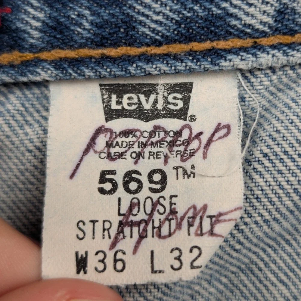 VTG Levi's 569 Jeans Men 37x32 Blue Loose Straight Skater Streetwear Red Tab Y2K